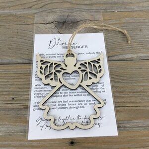 Angel Story Card Wood Christmas Ornament